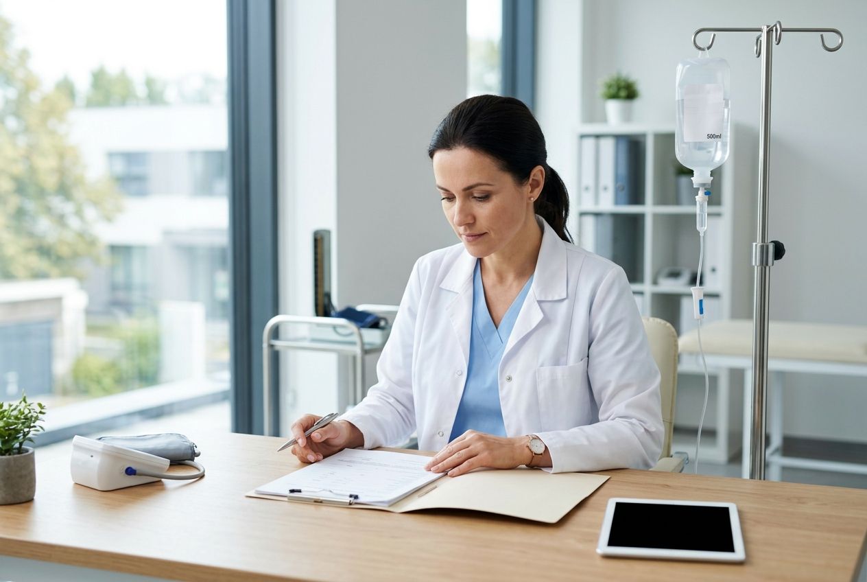 Капельницы для сосудов — врач заполняет документы